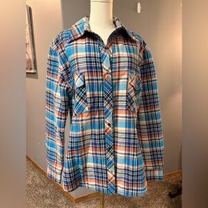 Made in Canada – Mac & Jill Plaid Quilted Lined Shacket / Jacket – XL